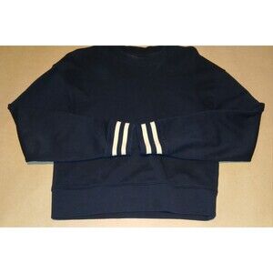 All Saints Womens 100%Cotton Cropped Sweater Sz XS Black Long Sleeves Striped